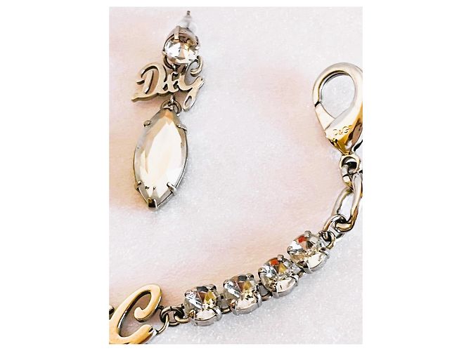 Raffinata parure DOLCE & GABBANA bracciale orecchini con cristalli Argento Bianco - vista 9