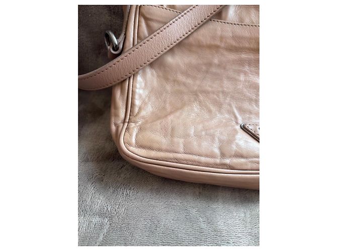 Borsa in pelle Prada Vitello Shine beige Rosa - vista 11