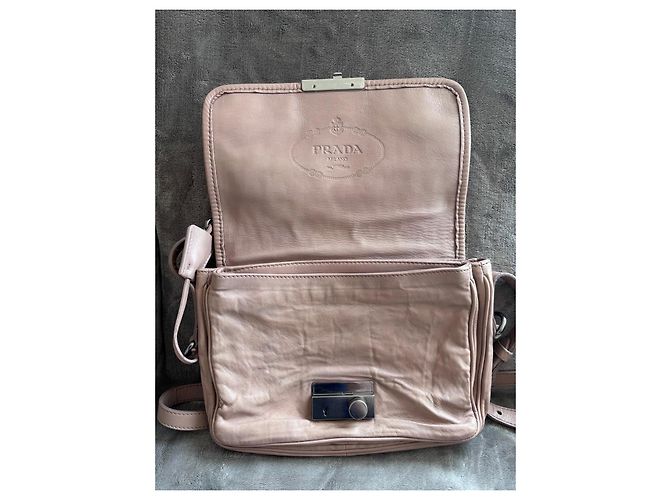 Borsa in pelle Prada Vitello Shine beige Rosa - vista 12