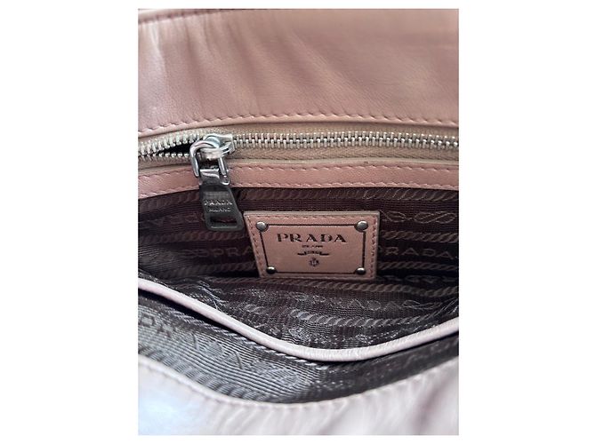 Borsa in pelle Prada Vitello Shine beige Rosa - vista 14