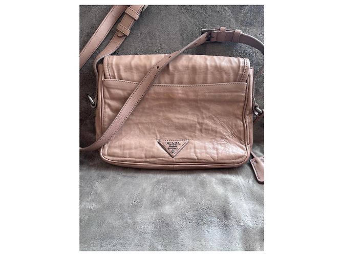 Borsa in pelle Prada Vitello Shine beige Rosa - vista 8