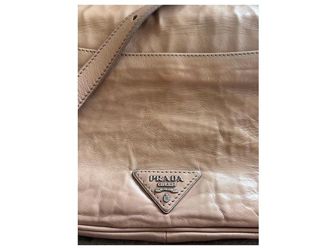 Borsa in pelle Prada Vitello Shine beige Rosa - vista 9