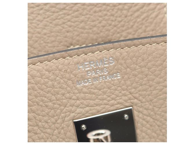 Hermès Birkin 35 Handtasche Beige Grau - Ansicht 4