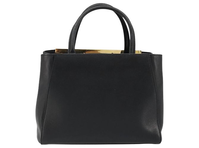 Borsa a mano FENDI 2JOURS in pelle nera e oro Auth bs34208 Nero D'oro - vista 2