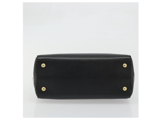 Borsa a mano FENDI 2JOURS in pelle nera e oro Auth bs34208 Nero D'oro - vista 5