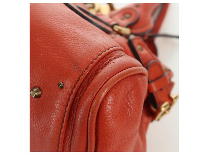 Chloé Borsa a mano Chloe Paddington in pelle arancione argento oro Auth BAZ691V D'oro - vista 17