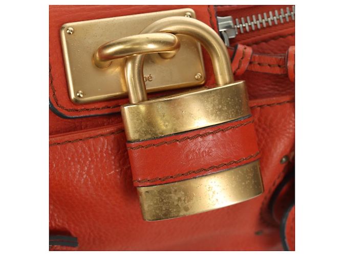 Chloé Borsa a mano Chloe Paddington in pelle arancione argento oro Auth BAZ691V D'oro - vista 18