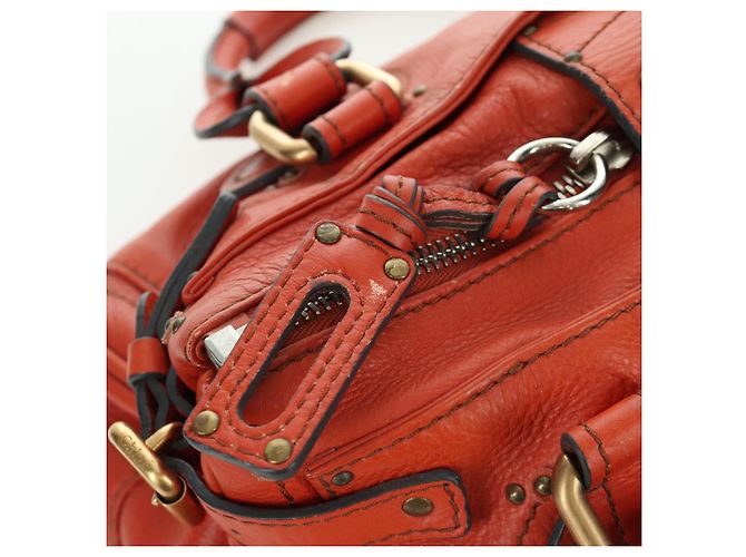 Chloé Borsa a mano Chloe Paddington in pelle arancione argento oro Auth BAZ691V D'oro - vista 19