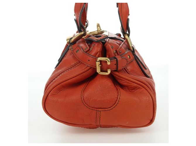 Chloé Borsa a mano Chloe Paddington in pelle arancione argento oro Auth BAZ691V D'oro - vista 3
