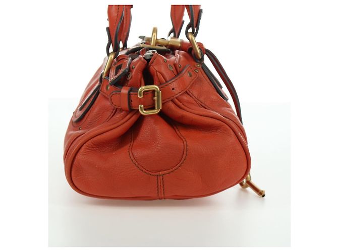 Chloé Borsa a mano Chloe Paddington in pelle arancione argento oro Auth BAZ691V D'oro - vista 4