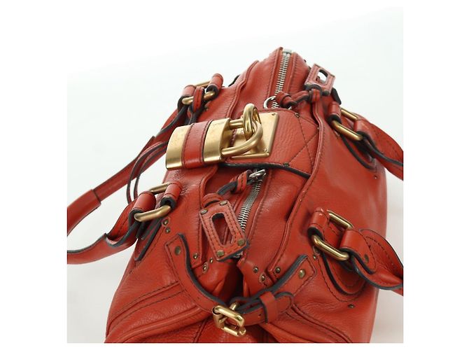 Chloé Borsa a mano Chloe Paddington in pelle arancione argento oro Auth BAZ691V D'oro - vista 7