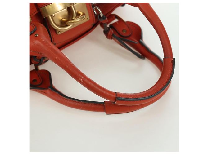 Chloé Borsa a mano Chloe Paddington in pelle arancione argento oro Auth BAZ691V D'oro - vista 8