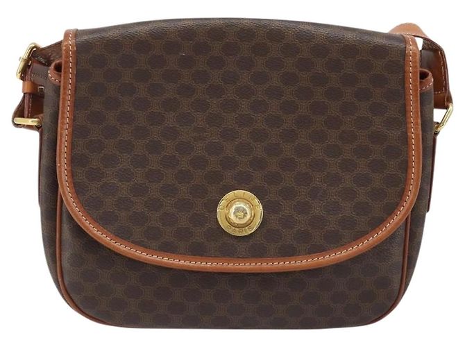 Céline Borsa a spalla CELINE Macadam in tela con stella, pelle PVC, marrone, oro, autentica mr2264 D'oro - vista 13