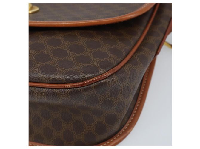Céline Borsa a spalla CELINE Macadam in tela con stella, pelle PVC, marrone, oro, autentica mr2264 D'oro - vista 14