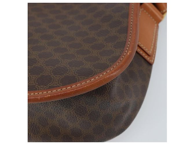 Céline Borsa a spalla CELINE Macadam in tela con stella, pelle PVC, marrone, oro, autentica mr2264 D'oro - vista 16