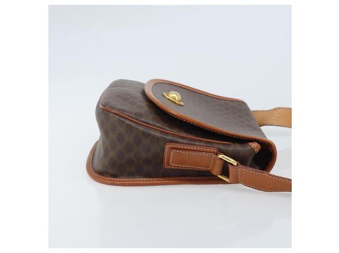 Céline Borsa a spalla CELINE Macadam in tela con stella, pelle PVC, marrone, oro, autentica mr2264 D'oro - vista 3