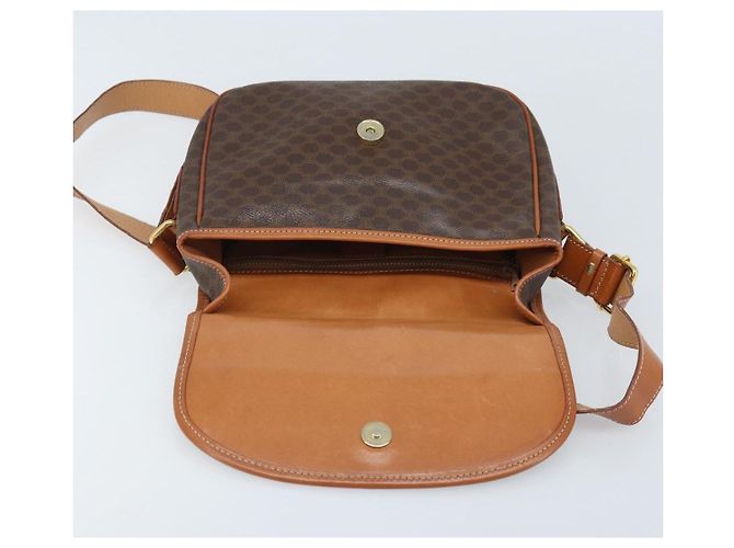 Céline Borsa a spalla CELINE Macadam in tela con stella, pelle PVC, marrone, oro, autentica mr2264 D'oro - vista 9