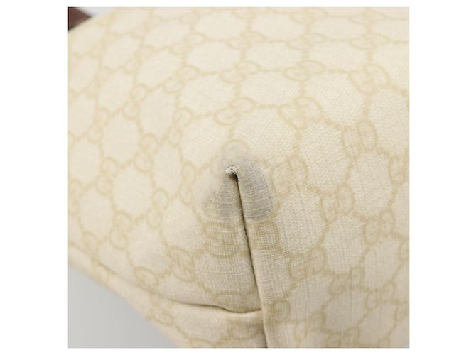 Gucci Borsa Tote GG Supreme in PVC avorio e oro 189896 Auth BAZ627 D'oro Crudo - vista 14