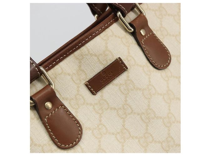 Gucci Borsa Tote GG Supreme in PVC avorio e oro 189896 Auth BAZ627 D'oro Crudo - vista 17