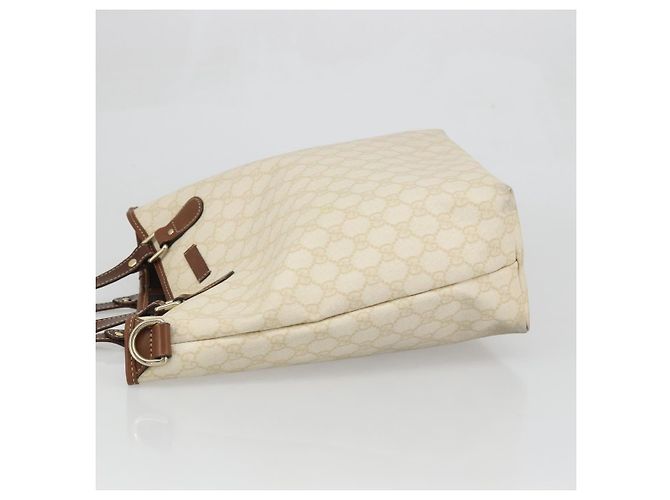 Gucci Borsa Tote GG Supreme in PVC avorio e oro 189896 Auth BAZ627 D'oro Crudo - vista 4