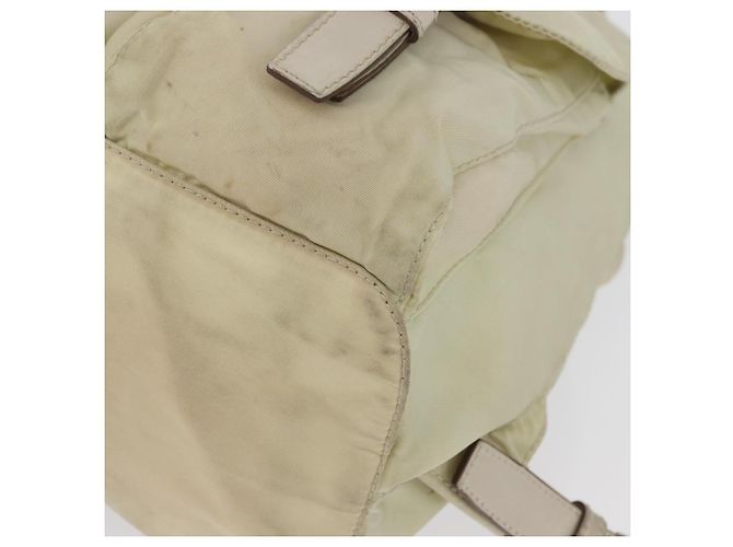 PRADA Backpack Nylon Ivory Silver Auth 173920 Silvery Cream - view 18