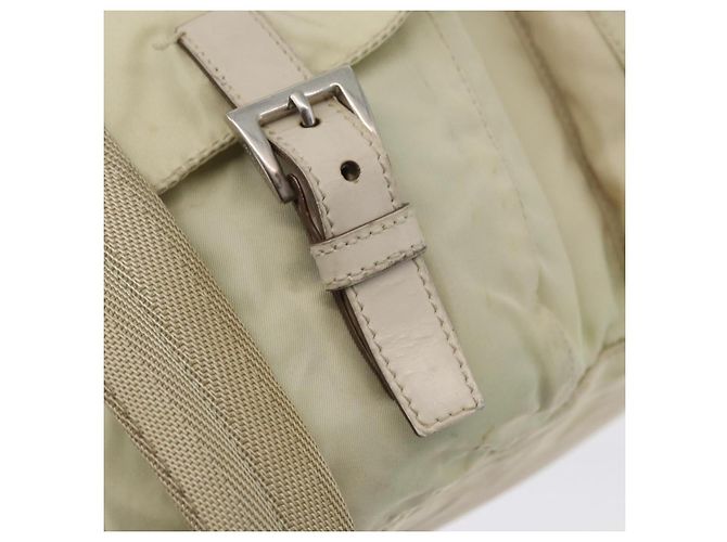 PRADA Backpack Nylon Ivory Silver Auth 173920 Silvery Cream - view 23