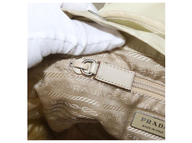 PRADA Backpack Nylon Ivory Silver Auth 173920 Silvery Cream - view 29