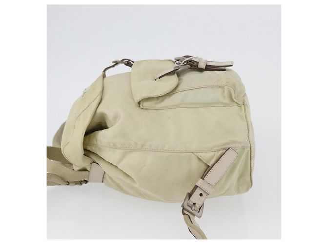 PRADA Backpack Nylon Ivory Silver Auth 173920 Silvery Cream - view 4