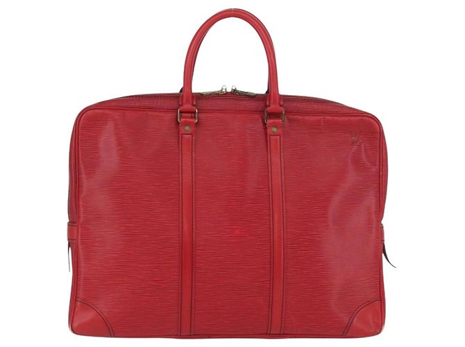 LOUIS VUITTON Epi Porta Documenti da Viaggio Borsa Business Rossa M54477 LV Auth BAZ449 Rosso - vista 2
