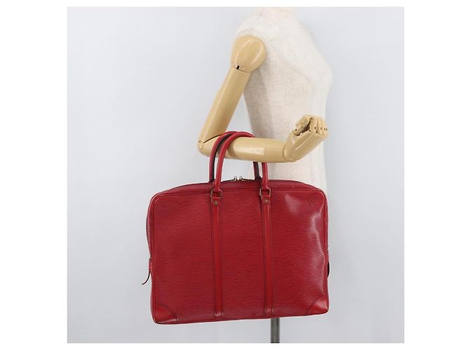 LOUIS VUITTON Epi Porta Documenti da Viaggio Borsa Business Rossa M54477 LV Auth BAZ449 Rosso - vista 25