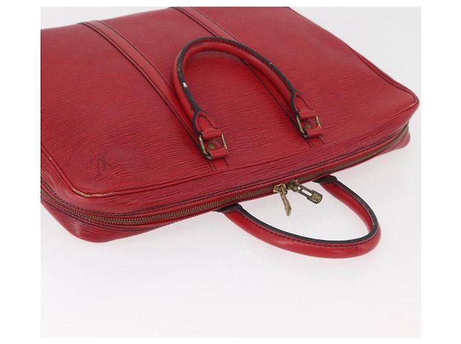 LOUIS VUITTON Epi Porta Documenti da Viaggio Borsa Business Rossa M54477 LV Auth BAZ449 Rosso - vista 6