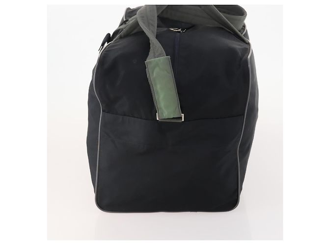 Borsa sportiva Boston in nylon 2 vie nera argento Auth YKZ775 di PRADA Nero - vista 3