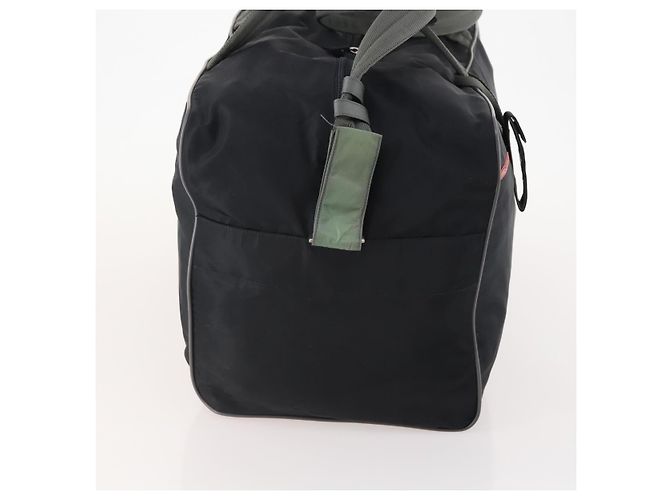 Borsa sportiva Boston in nylon 2 vie nera argento Auth YKZ775 di PRADA Nero - vista 4