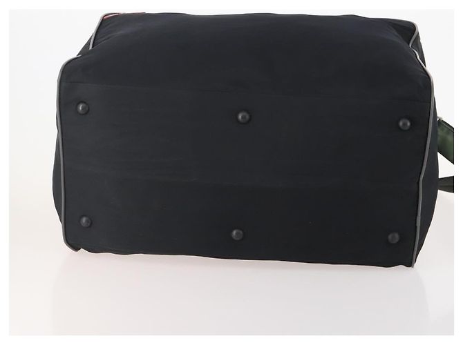 Borsa sportiva Boston in nylon 2 vie nera argento Auth YKZ775 di PRADA Nero - vista 5