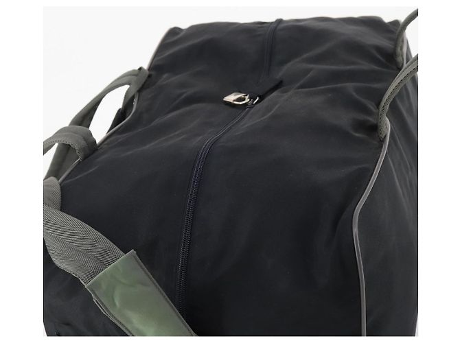 Borsa sportiva Boston in nylon 2 vie nera argento Auth YKZ775 di PRADA Nero - vista 6
