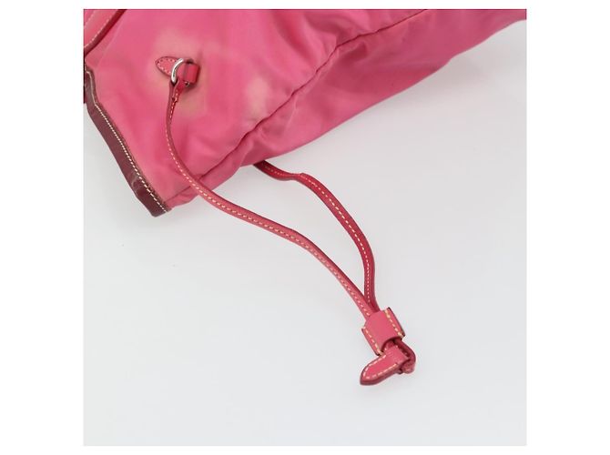 Borsa Tote Prada in Nylon Rosa Argento Auth ARZ877 - vista 10