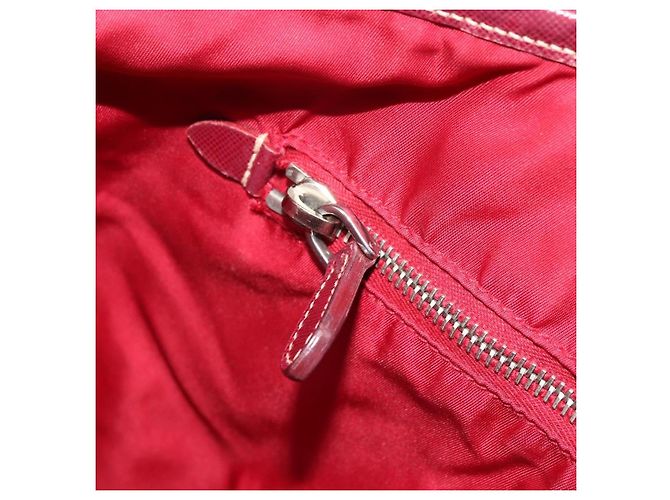 Borsa Tote Prada in Nylon Rosa Argento Auth ARZ877 - vista 21