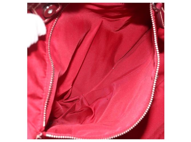 Borsa Tote Prada in Nylon Rosa Argento Auth ARZ877 - vista 22
