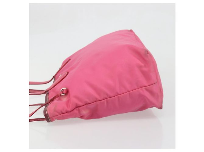 Borsa Tote Prada in Nylon Rosa Argento Auth ARZ877 - vista 4
