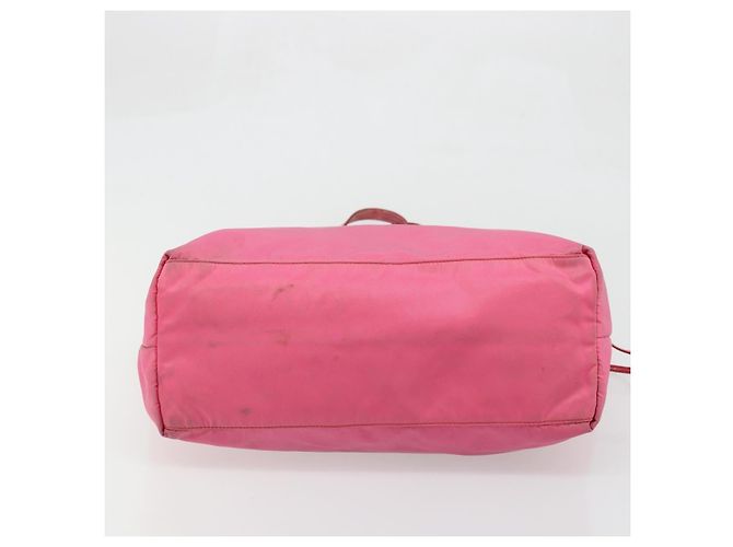 Borsa Tote Prada in Nylon Rosa Argento Auth ARZ877 - vista 5