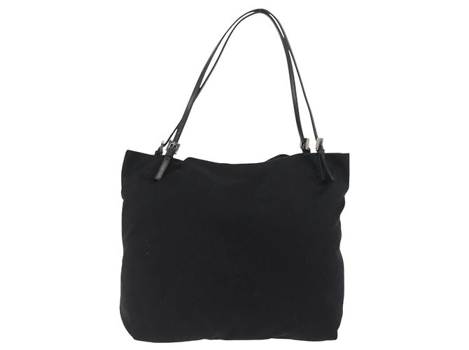 Borsa Tote FENDI in nylon nero argento Auth fm5308 - vista 2