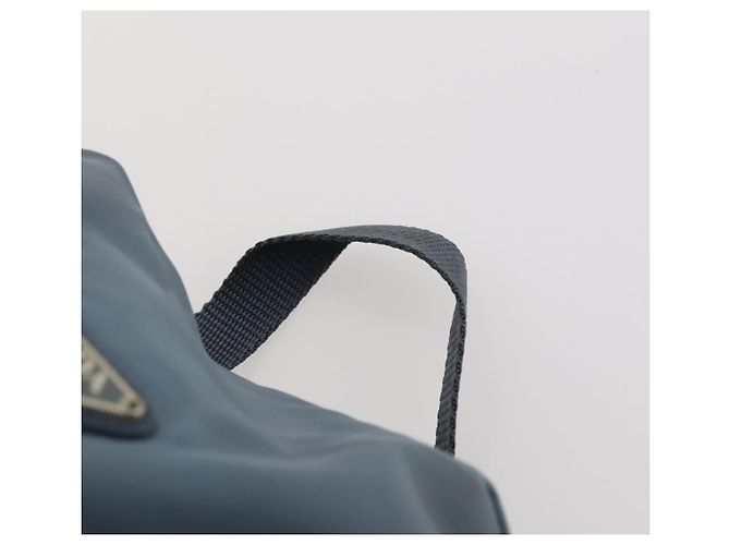 Zaino PRADA in nylon blu argento Auth YKZ354 - vista 14