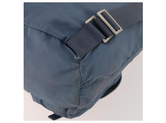 Zaino PRADA in nylon blu argento Auth YKZ354 - vista 18