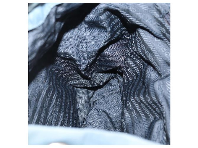 Zaino PRADA in nylon blu argento Auth YKZ354 - vista 24
