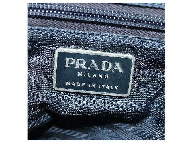 Zaino PRADA in nylon blu argento Auth YKZ354 - vista 25