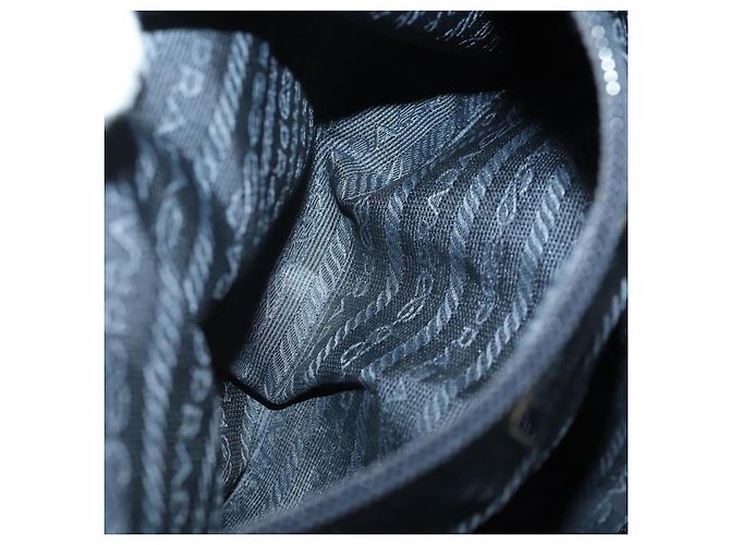 Zaino PRADA in nylon blu argento Auth YKZ354 - vista 27