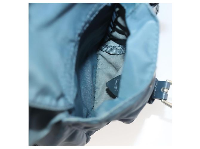Zaino PRADA in nylon blu argento Auth YKZ354 - vista 29