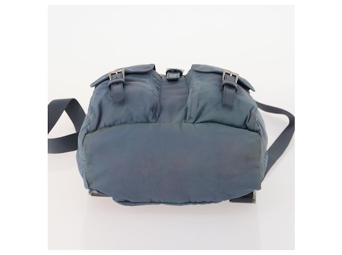 Zaino PRADA in nylon blu argento Auth YKZ354 - vista 5