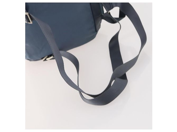 Zaino PRADA in nylon blu argento Auth YKZ354 - vista 8