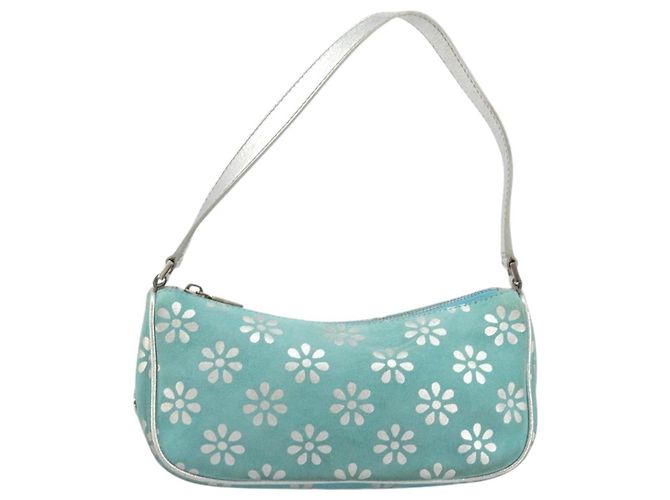Céline CELINE Accessory Pouch Suede Light Blue Silver Auth BAZ625A Silvery - view 13